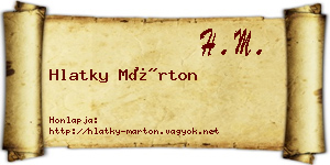 Hlatky Márton névjegykártya
