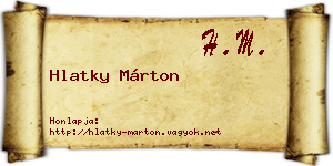 Hlatky Márton névjegykártya