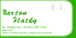 marton hlatky business card